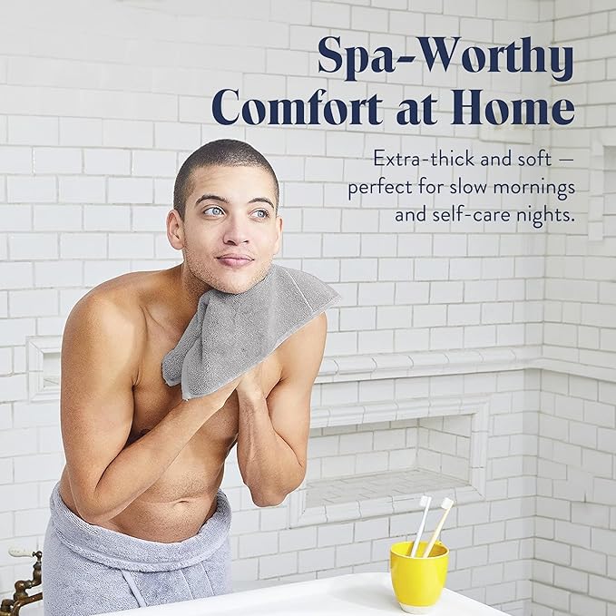 Brooklinen Super-Plush Turkish Cotton Washcloths Set of 2 Cotton, 820 GSM, Highly Absorbent, Machine Washable, Perfect for Home & Bathroom (13" x 13", Smoke Grey)