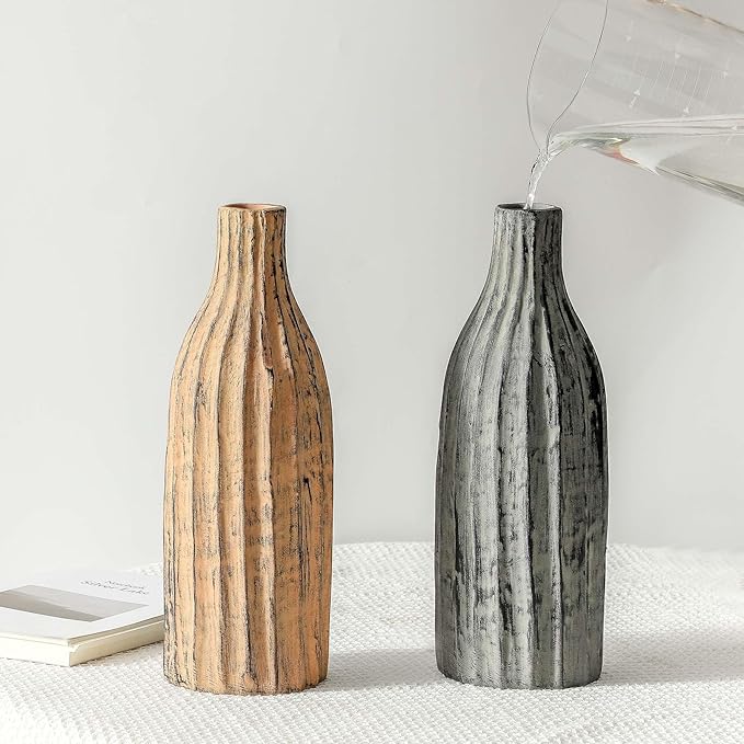 Natural Branch Design Ceramic Vase:Decorative Flower Vase for Modern Home Decor,Handmade Pottery Vase for Home Decor, Living Room,Kitchen,Office,Bedroom,CenterpieceTable Decorations-15inch Brown Color