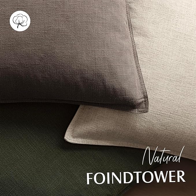 Foindtower Set of 2, Decorative Linen Soild Throw Pillow Covers Soft Accent Euro Cushion Case Farmhouse Neutral Pillowcase for Chair Couch Sofa Bedroom Living Room Home Decor 16 x 16 Inch Light coffee