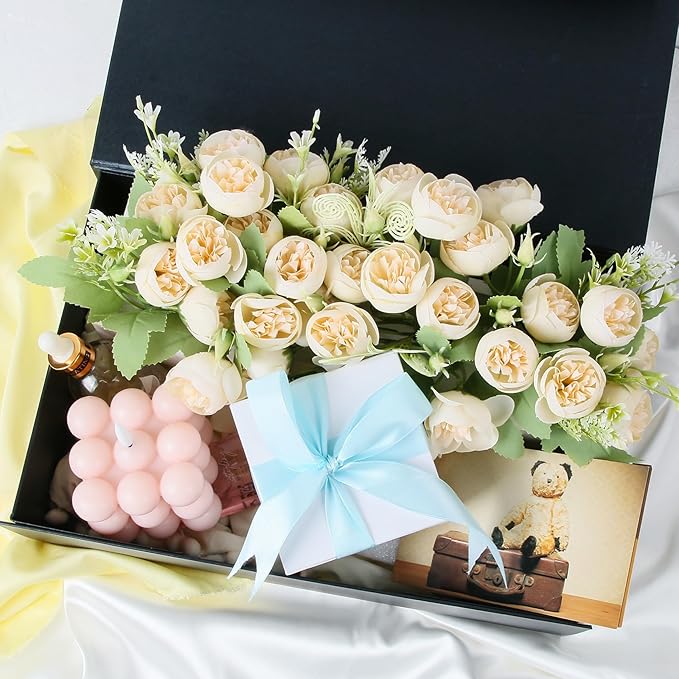 Aimyoo Galaxy Black Collapsible Gift Box with Magnetic Closure Lids 13.8x9x4.3 in, Large Bridesmaid Groomsman Proposal Boxes, Rectangle Present Box for Graduation Birthday Storage 1 Pack