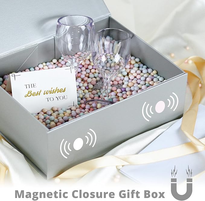 Luxury Large Gift Box 13.8"x9"x4.3" Storage Box Ribbon Magnetic Closure for Luxury Packaging Box for Mother's Day, Birthdays, Bridal Gifts,Weddings