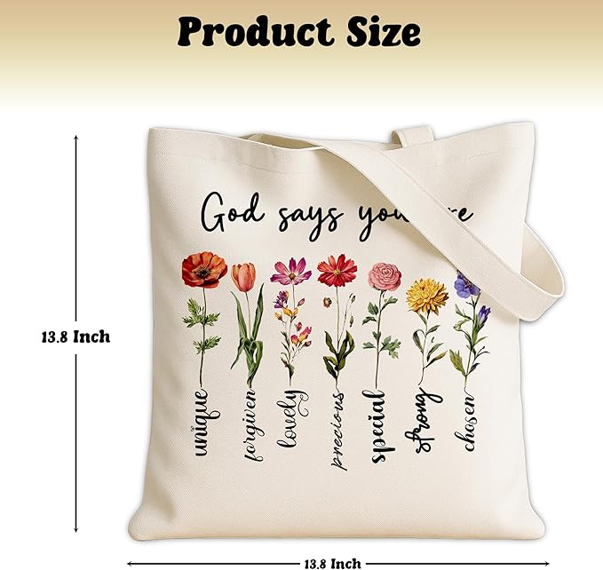 Aesthetic Canvas Bible Tote Bag for Women, Bible Tote Bag for Shopping Grocery Beach