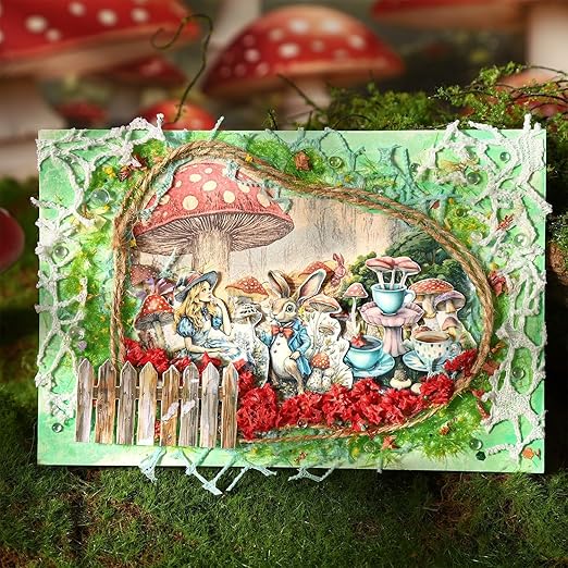 6 Rolls PET Tape Stickers for Journaling,Alice Fairy Washi Tape Stickers for Scrapbooking Supplies,Junk Journal,Phone Case,Photo Frame,Calendar,Cups(Spring)