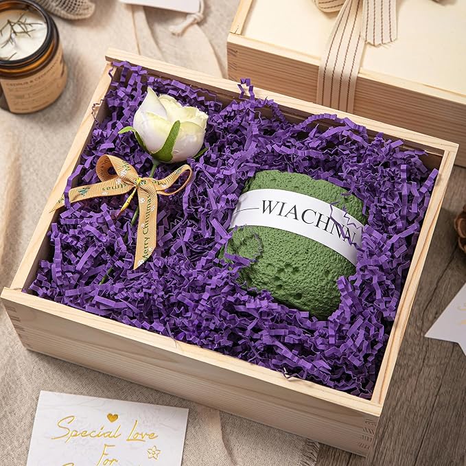 Mefleet 2 LB Crinkle Cut Paper Shred Filler Purple Crinkle Shredded Paper for Gift Box - Gift Basket Bag Filler - Grass Cushion Stuffing for Christmas Holiday Packaging Wrapping