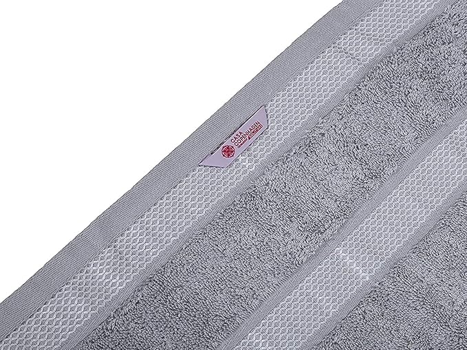 CASA COPENHAGEN Solitaire 6 Pieces Towel Set- Grey Violet, 600 GSM 2 Bath Towel 2 Hand Towel 2 Washcloth, Designed in Denmark Made of Soft Egyptian Cotton for Bathroom, Kitchen & Shower