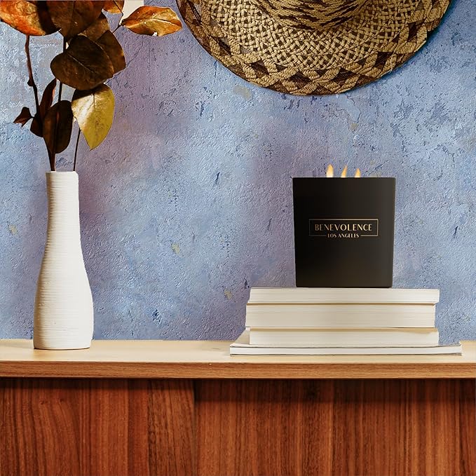 Benevolence LA 3 Wick Candle, Fig Tree Large Christmas Scented Candles | Soy Candles | Holiday Candle Gifts for Women and Men | Home Fragrance | Aromatherapy | Bathroom Freshener 14.5 Oz, 45 Hour Burn