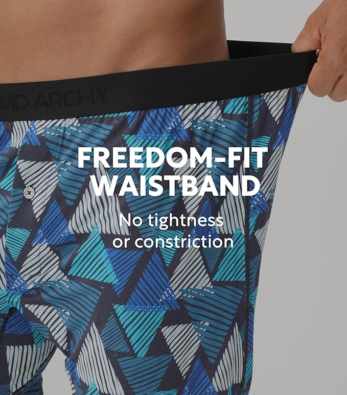 DAVID ARCHY Mens Underwear Bamboo Rayon Boxers for Men Breathable and Cool Men's Boxer Shorts with Button Fly 3 or 5 Pack