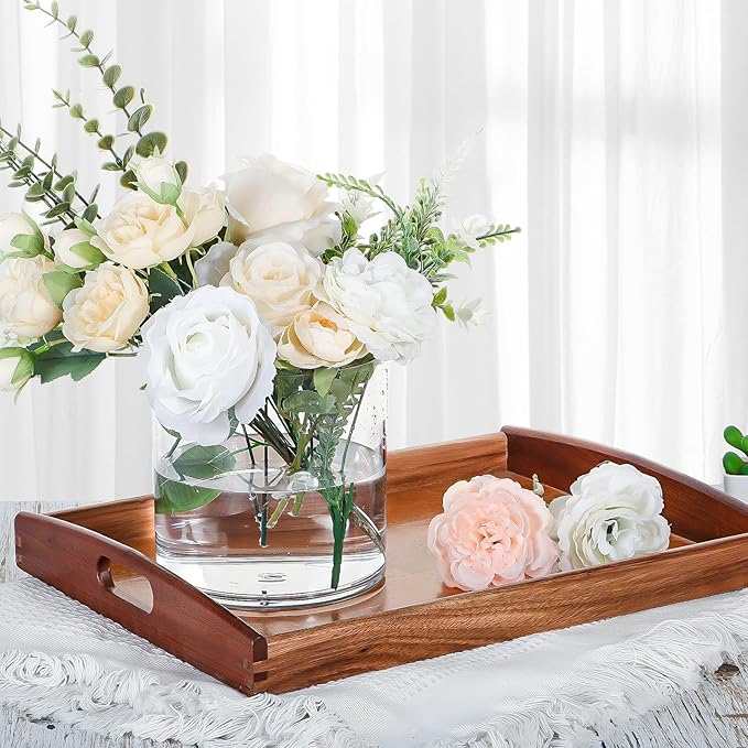 2 Pack Clear Acrylic Vase for Centerpieces 5.9x5.9 Inch Cylinder Wide Mouth Vase for Flowers, Home Decorative, Office, Wedding Party