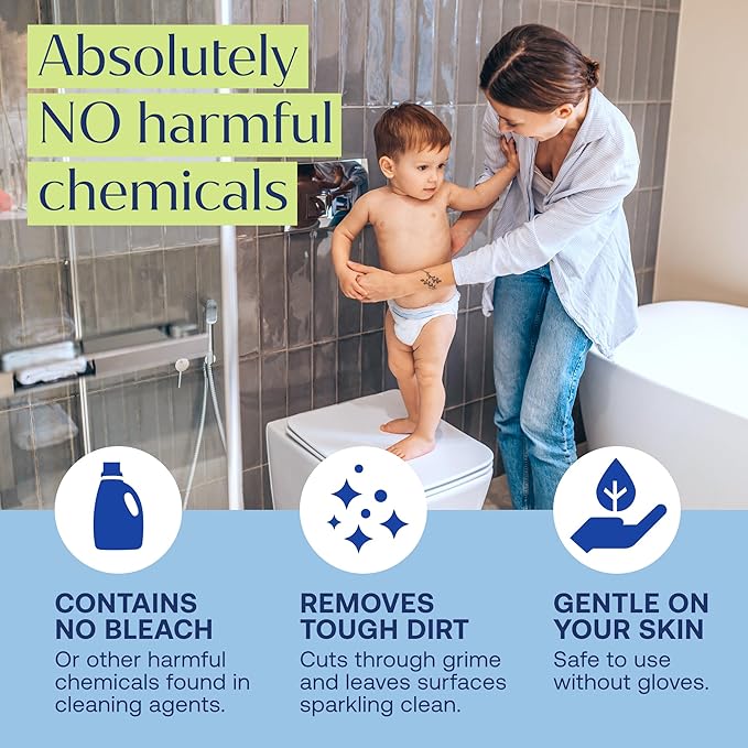 Fab Tab Bathroom Cleaner, Eco-Conscious Cleaning Tablets for Sparkling Bathrooms, Powerful Grime Remover, Citrus Scent, No Harmful Chemicals, Economical Refills - 8 Tablets (bottle not included)