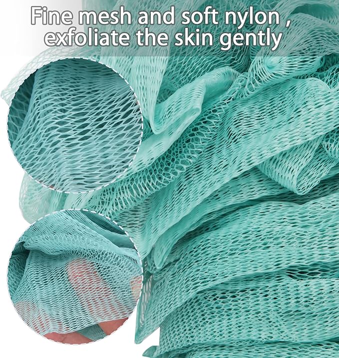 2Pack Back Scrubber for Shower, Loofah Sponge Brush Exfoliating Body, Long Handle Scrub Brush for Shower with Loofah on a Stick for Back Use, Bathing Accessories Body Brushes (2Pack)