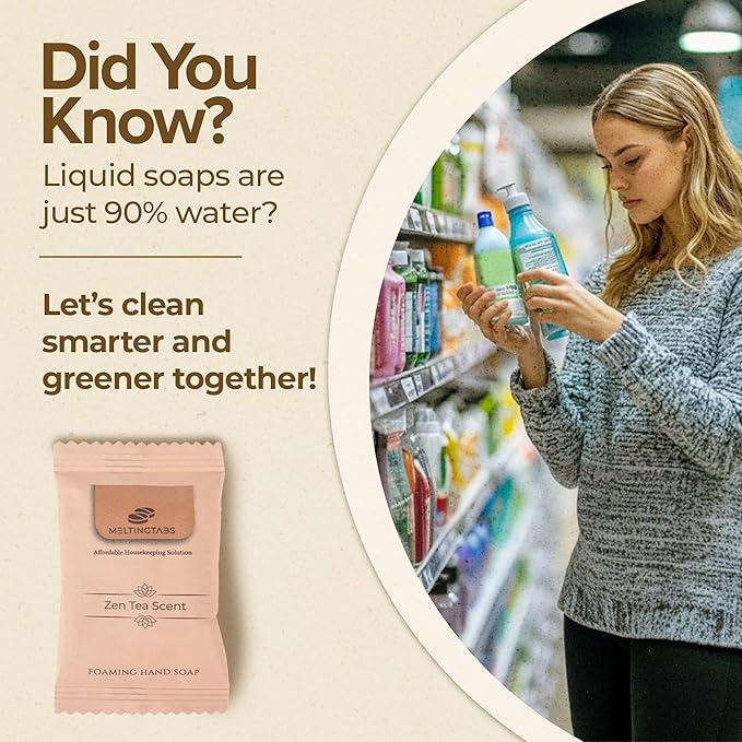 Foaming Hand Soap Tablets Refill – Zen Tea Scent, 6-Pack Concentrated Tablets for Foaming Soap