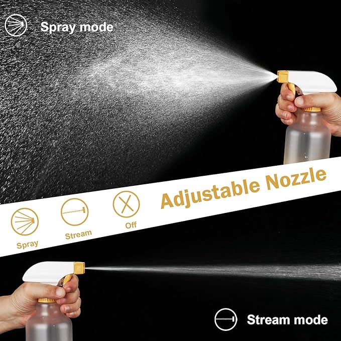 Spray Bottles Plastic Spray Bottle for Hair Mist/Stream Heavy Duty Empty Spray Bottles for Cleaning Solutions, Plants, Cooking (16.9oz-Yellow)