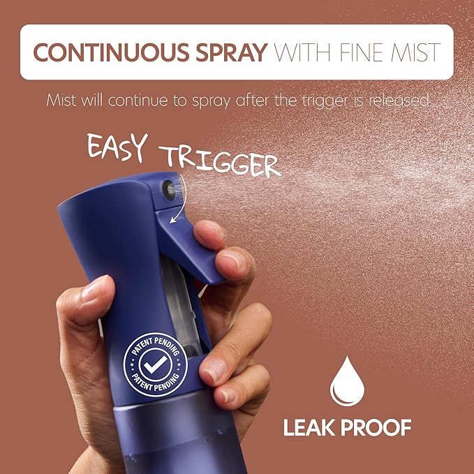 10 OZ Continuous Spray Bottles - Ultra Fine Mist Sprayer | Water Spray Bottle For Hair Stuff, Mister Spray Bottle For Plants Mister | Hair Spray Bottles For Hairstyling, Cleaning, Salons