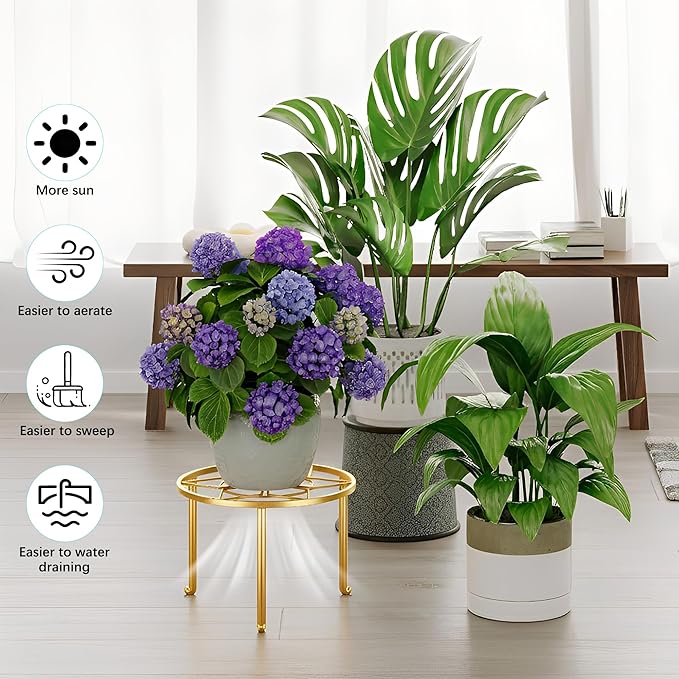 5 Pack Metal Plant Stands 5-Pack Round Supports Display Rack Tiered Plant Stand Shelf For Indoor Outdoor Multiple Plants Decoration Rack Shelf for Home