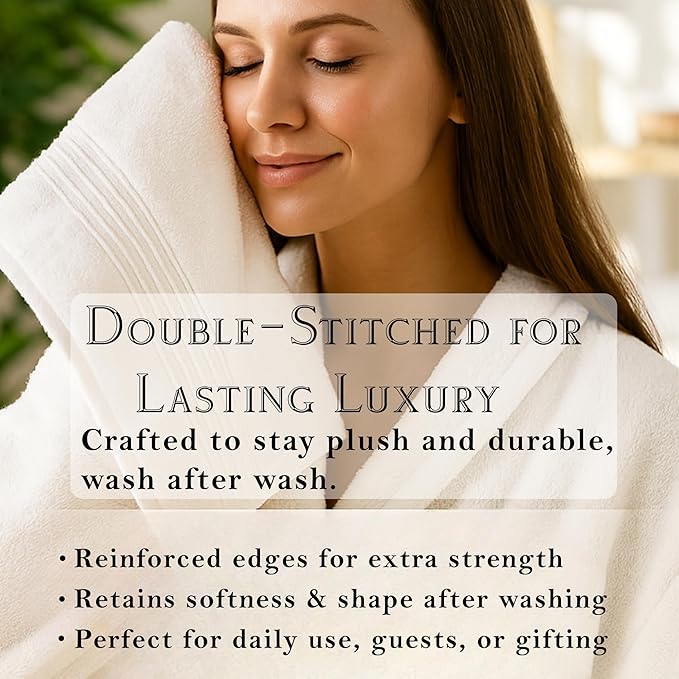 Milara Turkish Bath Towels Set of 6| 2 Bath Towels, 2 Hand Towels & 2 Wash Cloths with Elegant White Color | 700 GSM Premium Quality Cotton Ultra-Soft & Absorbent