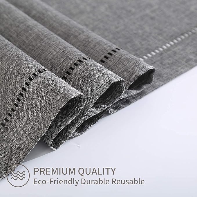 Tosewever Decorative Linen Table Runner Farmhouse Style Tabletop Collection 14 x 72 Inches Table Runners for Everyday Dining Wedding Party Holiday Home Decor (14" x 72", Grey/Straight)
