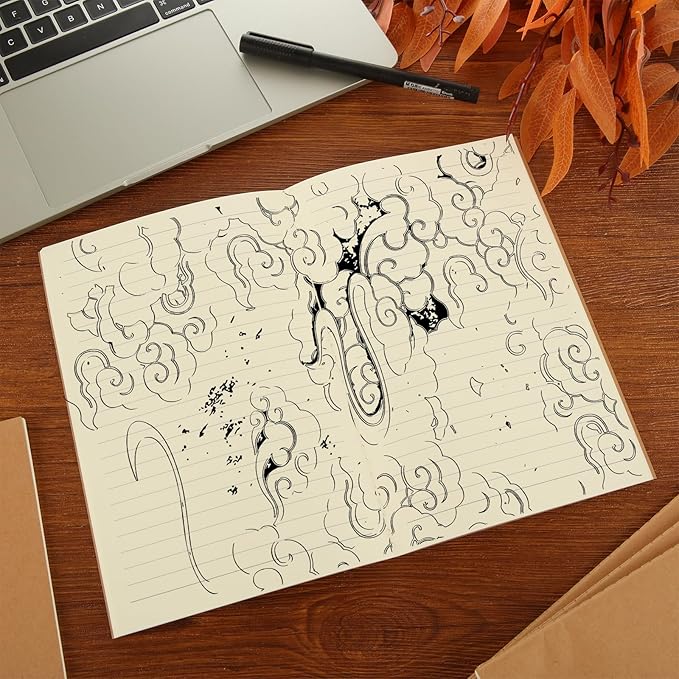 MIVIDE 50 Pack A5 Kraft Notebooks Bulk, 8.3” x 5.5” Lined Paper Journal Notebooks, 30 Sheets 60 Pages, Lined Travel Notebooks for Writing, Making Plans, School Office Supplies