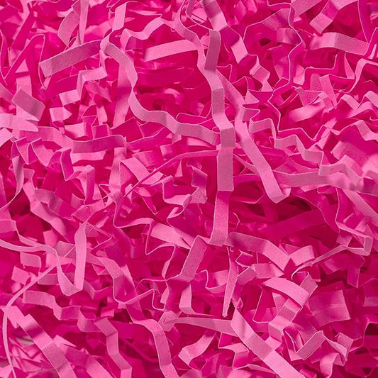 Mefleet 2 LB Crinkle Cut Paper Shred Filler Pink Crinkle Shredded Paper for Gift Box - Gift Basket Bag Filler - Grass Cushion Stuffing for Christmas Holiday Packaging Wrapping