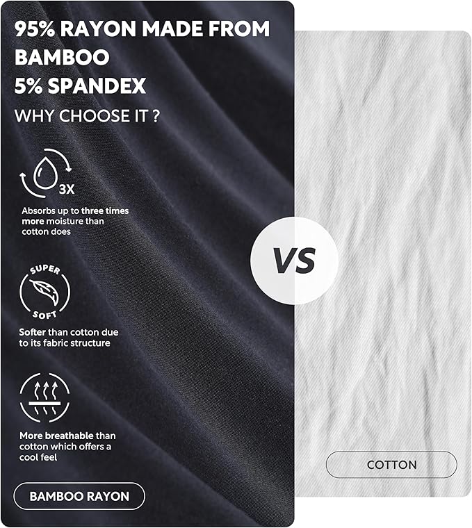 DAVID ARCHY Mens Underwear Bamboo Rayon Boxers for Men Breathable and Cool Men's Boxer Shorts with Button Fly 3 or 5 Pack