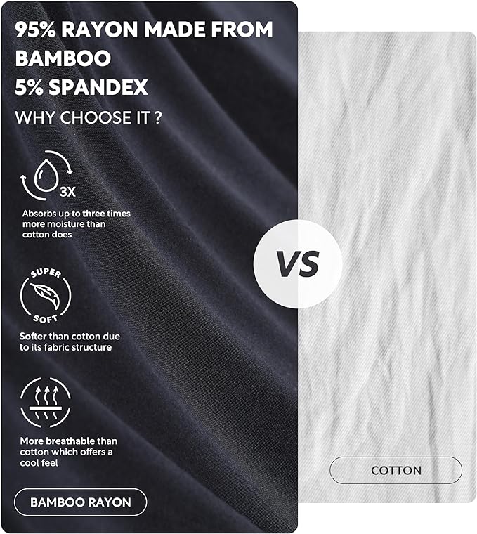 DAVID ARCHY Mens Underwear Bamboo Rayon Boxers for Men Breathable and Cool Men's Boxer Shorts with Button Fly 3 or 5 Pack