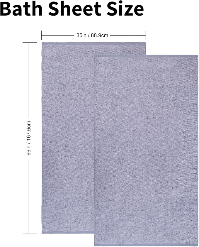 Everplush Oversized Bath Towel Sheet– 2Pieces, Super Soft & Highly Absorbent, Quick-Drying, Generously Sized & Thick. Perfect for Bathroom, Pool, Swimming Use. (Dusk, 35" x 66" 2PK)