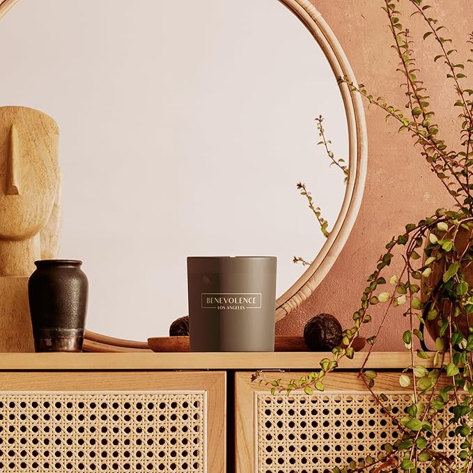 Benevolence LA Eucalyptus & Chamomile Christmas Scented Candles | Soy Candles, Black Candle for Home | Holiday Candle Gifts for Women and Men | Home Fragrance | Aromatherapy | 8oz, 45 Hour Burn