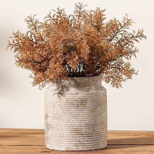 Ceramic Flower Vase 6.5 inch Farmhouse Rustic Vase for Home Decor Handcrafted Pottery Vase Small Terracotta Vases for Dining Table Decor Fireplace Living Room Bathroom Wedding Centerpiece(M-Terra)