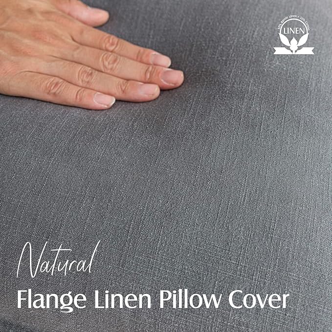 Foindtower Pack of 2, Decorative Linen Soild Throw Pillow Covers Soft Accent Square Cushion Case Boho Farmhouse Pillowcase for Chair Couch Sofa Bedroom Living Room Home Decor 16 x 16 Inch Grey