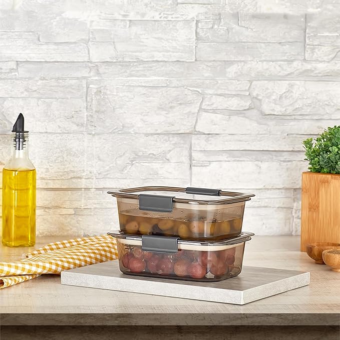 HEFA Food Storage Containers, Meal Prep Containers, Lunch Box with Airtight Lids, Kitchen Organizers and Storage for Leftovers (Obsidian, 3 Pack)