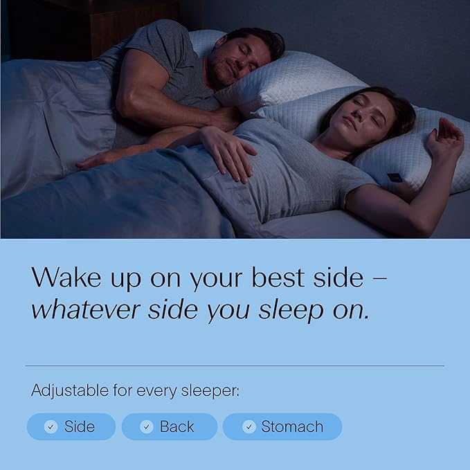 DreamyBlue Signature Pillow w/Adjustable Loft • Shredded Memory Foam Fill • Neutral Alignment for Side, Back, and Stomach Sleepers • Washable Bamboo Rayon Cover • CertiPUR-US Certified Foam (King)