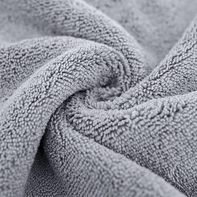 POLYTE Microfiber Quick Dry Lint Free Bath Towel, 57 x 30 in, Pack of 4 (Gray)