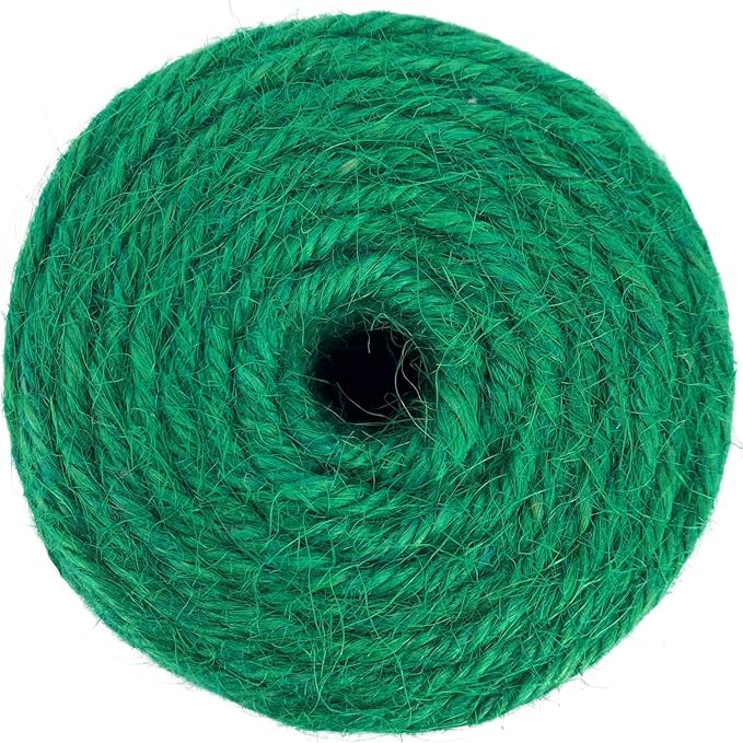 Leecogo Green 2.5mm Jute Twine 328 Feet Heavy Duty Garden Twine String for Gardening Plant Crafts and Decorative Projects