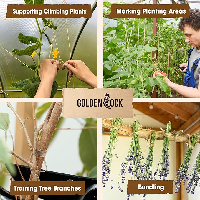 2mm - 164FT Natural Jute Twine Rope String - for Crafts Gardening Plant Accessories Gift Wrapping, Arts Packing Material Christmas Twine Bulk Wedding Decor