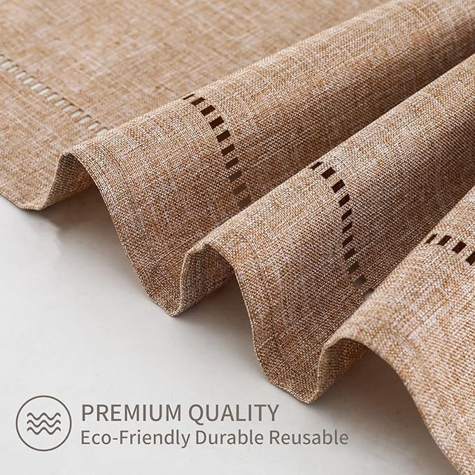 Tosewever Decorative Linen Table Runner with Tassels Tabletop Collection 14 x 72 Inches Table Runners for Everyday Dining Wedding Party Holiday Home Decor (14" x 72", Light Coffee)