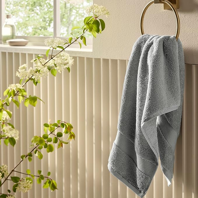 BOLL & BRANCH Plush Bath Towel Set - Shore - 6 Piece - Includes 2 Bath Towels, 2 Hand Towels & 2 Washcloths - 100% Organic Cotton - Ultra Soft & Luxurious - Quick Absorbing