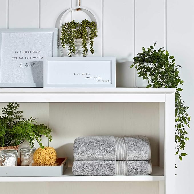 Christy Supreme Hygro 4 Piece Towel Set | Silver | 100% Luxury Supima Cotton | Ultra Soft | Super Absorbent | 650GSM | 2 Bath Towels 2 Hand Towels