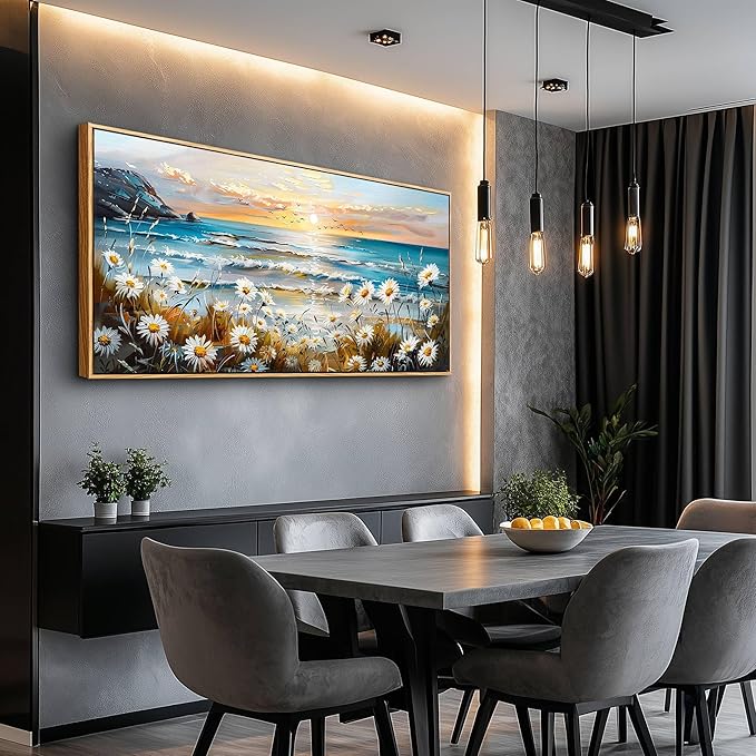 PHAOHUAXM Canvas Wall Art For Living Room Farmhouse Bedroom Wall Painting Marine Landscape Painting Office Photos Watercolor Wall Decor Flowers Nature Artwork For Walls Modern Home Decor 20x40 In