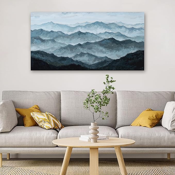 YISXINOAG Mountain Canvas Wall Art Abstract Wall Art Modern Canvas Art Wall Decor Modern Home Decor Grey Green Tones Abstract Art Prints on Bathroom,Dining Room Home Artwork Size 20"X40"