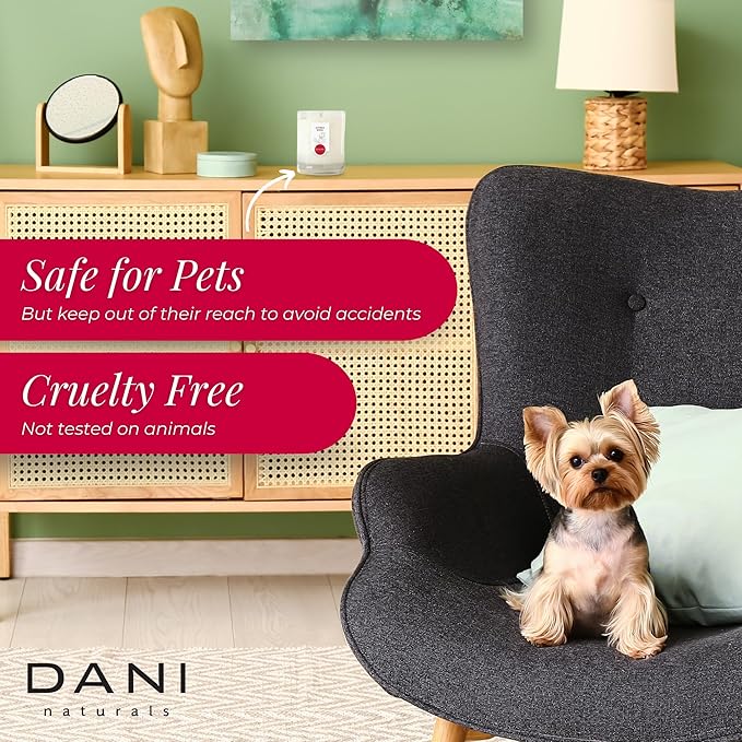 DANI Naturals Soy Candle - Citrus Rose Scented, 100% Pure Soy Wax, Non-Toxic, Long-Lasting, Natural Aromatherapy - 7.5 oz