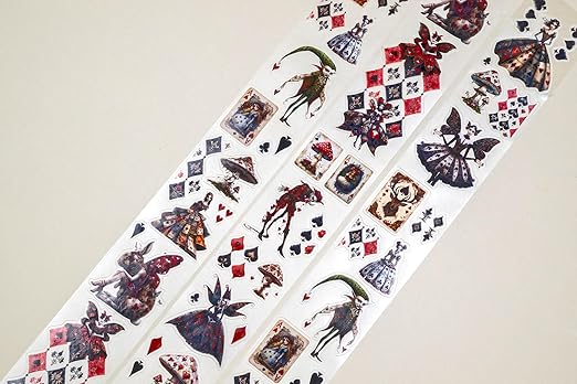 Alice’s Dark Fairies Transparent Washi Tape 4x5 cm – Decorative Scrapbooking Craft Adhesive Roll with Gothic Fairy Art, Fantasy Illustration Design for Journals, Planners, Cards & DIY Projects