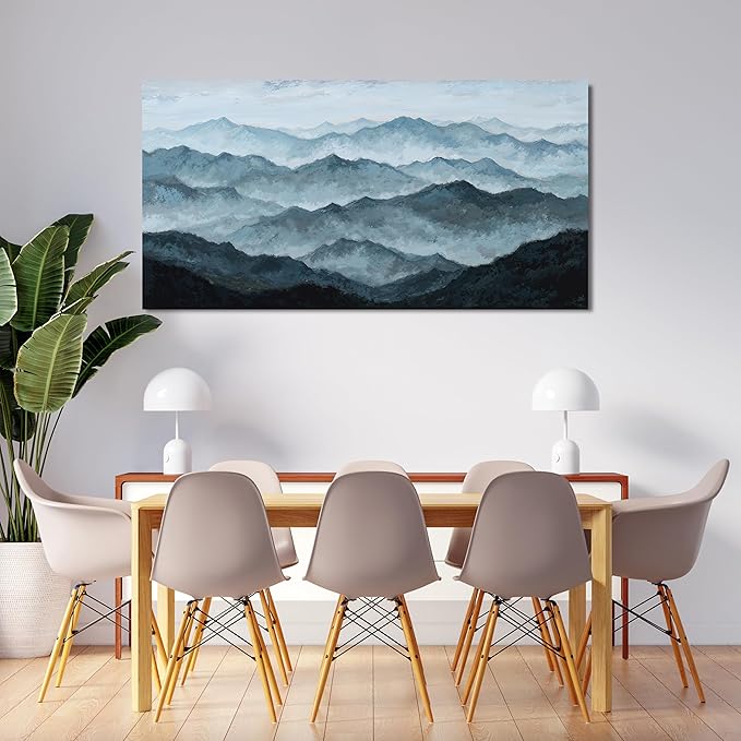 YISXINOAG Mountain Canvas Wall Art Abstract Wall Art Modern Canvas Art Wall Decor Modern Home Decor Grey Green Tones Abstract Art Prints on Bathroom,Dining Room Home Artwork Size 20"X40"