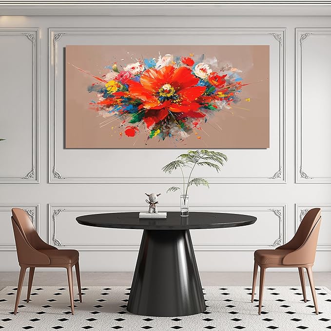 Canvas Wall Art Decor Modern Large Wall Art for Living Room Canvas Art Wall Decorations Colorful Botanical Wall Art Prints Flowers Artwork for Walls Bederoom Office Home Decor Aesthetic 24" X 48"
