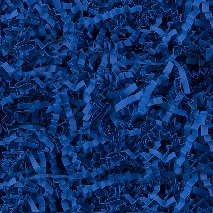 8.5oz Crinkle Paper Filler, Gift Baskets Gift Boxes Crafts Shredded Cut Paper Packaging Decorative Stuffing & Cushioning Confetti for Easter Birthday Wedding Party Favor Navy Blue