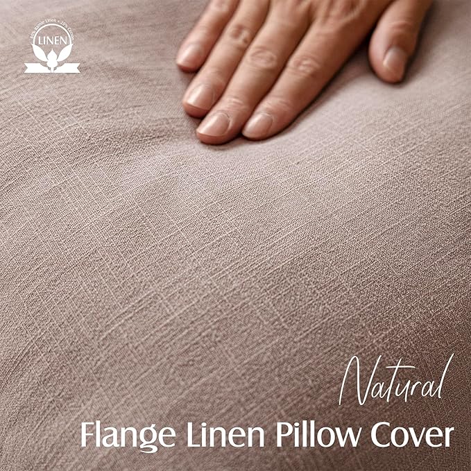 Foindtower Set of 2, Decorative Linen Soild Throw Pillow Covers Soft Accent Euro Cushion Case Boho Farmhouse Pillowcase for Chair Couch Sofa Bedroom Living Room Home Decor 26 x 26 Inch Dusty Pink