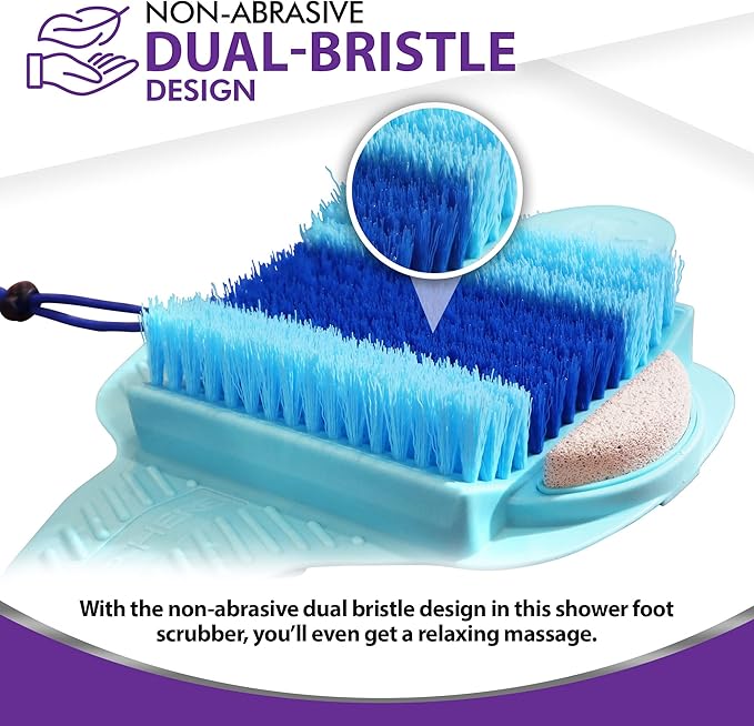 Mars Wellness Bath Scrubber and Foot Exfoliator - Feet Scrubber Dead Skin Remover - Shower Exfoliating with Foot Pumice Stone