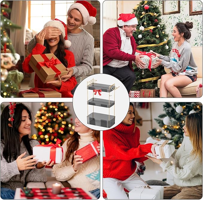 3 Tier Bathroom Organizer Countertop Makeup Perfume Tray Skincare Organizer Comes with Hair Dryer Rack and Toothbrush Holder for Bathroom Dresser Vanity (Grey)