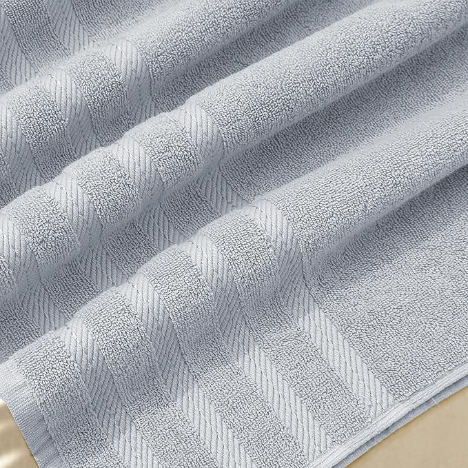 Hearth & Harbor Bath Towels for Bathroom - 100% Ring Spun Cotton Luxury Bathroom Towels - Soft & Highly Absorbent Bath Towels Set, 6 Piece Set, Ice Blue