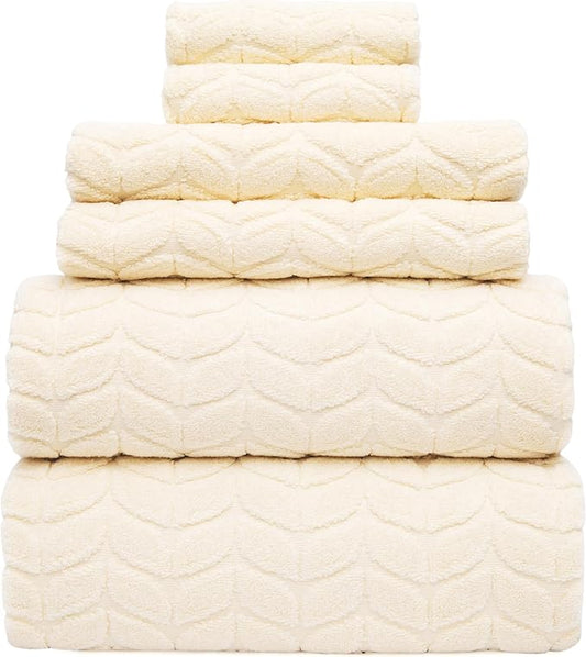 Ultra Soft & Stylish 700 GSM Luxury Bath Towels - 100% Zero-Twist, Long-Staple Cotton - Remarkably Absorbent & Quick Drying - 6 Piece Towel Set (Papyrus)