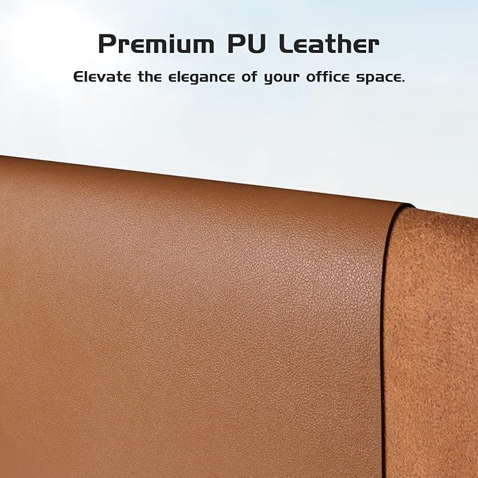 Aothia Leather Desk Pad Protector, Office Desk Mat, Large Mouse Pad, Laptop Desk Pad, Non-Slip PU Leather Desk Blotter, Waterproof Desk Writing Pad for Office and Home (Brown, 55" x 17")