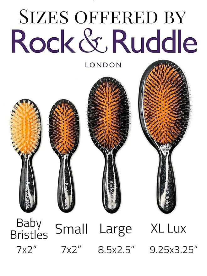 Rock & Ruddle Natural Mixed Boar Bristle Hair Brush for Women and Kids (Large, 21 cm) - Perfect for Wet or Dry Hair, Detangling Smoothing Blowdrying - Designed & Made in UK - Australian Animals Design
